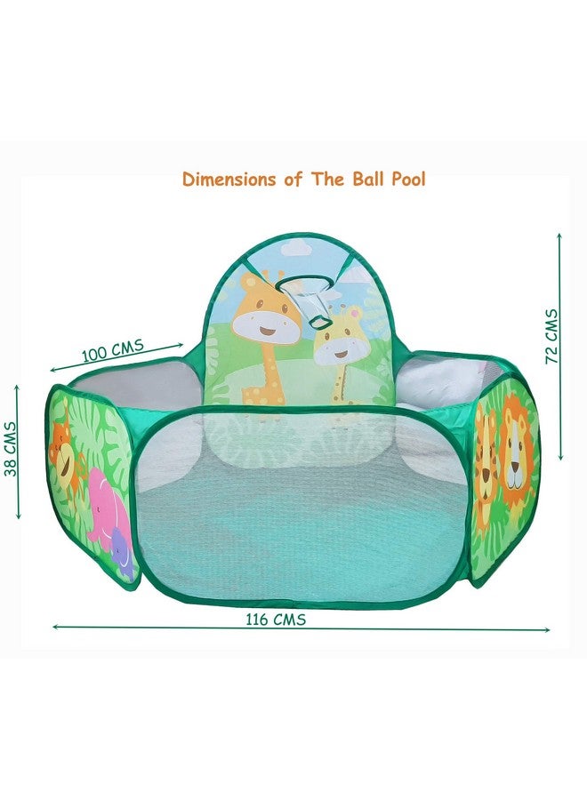 Magicwand® Large Size Multi-Colored Jungle Theme Pop-up Activity Ball-Pool with【50 Balls】【Age up to 3 yrs】 - Image 2