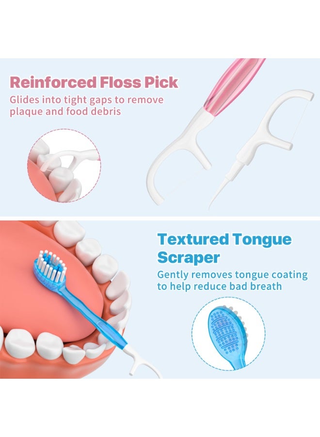 12PCS Disposable Toothbrush with Toothpaste, 5-in-1 Mini Toothbrush with Tongue Scraper, Floss, Pick, Travel Toothpaste for Oral Care On The Go, Mini Toothpast Individually Wrapped, Mixed Flavors - Image 4