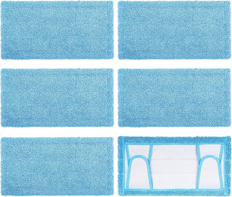 F Flammi Reusable Mop Pad for Swiffer Sweeper Mop, 12.5'' Microfiber Mop Pad Refill Washable for Hard Floor Baseboard Cleaning, Wet/Dry Cleaning Pad, 6 Pack - Image 1