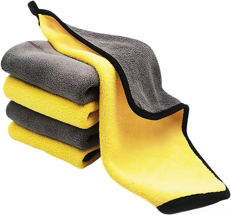 Cestbella Car Drying Towel 40x30cm 5Pack, 800GSM Super Absorbent Microfiber Car Cleaning Cloth, Lint Free Scratch Resistant Auto Detailing Towel 2 Color Reusable Auto Wash Cloth for Vehicle Window Kitchen Glass - Image 1