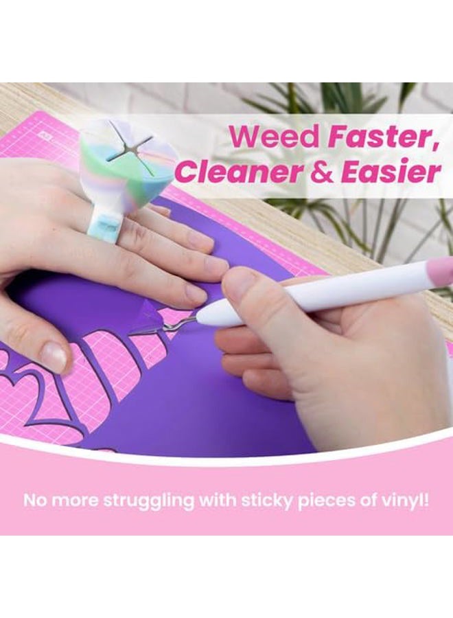 Tweexy Craft Vinyl Weeding Scrap Collector Ring | Weeding Tools for Vinyl Heat Transfer, HTV Crafting & Adhesive Paper Sheets Holder | Portable Heat Press Accessories and Supplies (Unicorn) - Image 3
