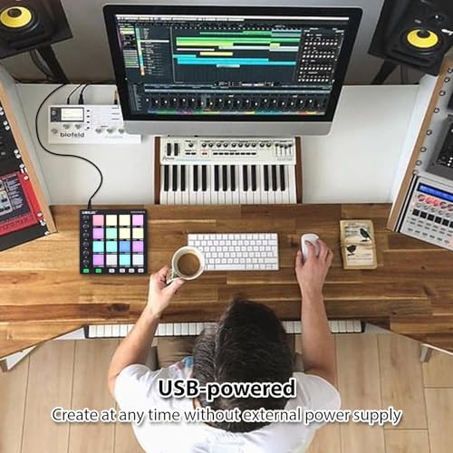 summina MIDI Controller Strike Pad Midi Drum Pad Drum machine Beat Maker Usb Midi Keyboard Machine 6 Assignable Knobs Note Repeat Full Level Buttons and Production Software Portable Mini MIDI Controller - Image 3