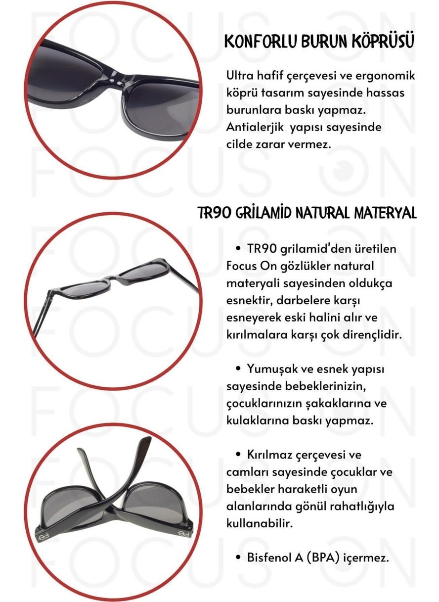 Focus On 2-5 Years Old Dark Turquoise Round Polarized Kids Sunglasses  - Image 2