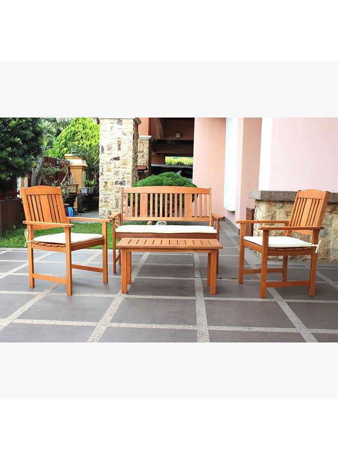 Home Box Bahama 2+1+1 Seater Outdoor Sofa Set With Coffee Table And Seat Cushions 90 x 43 x 45.5 cm - Image 1