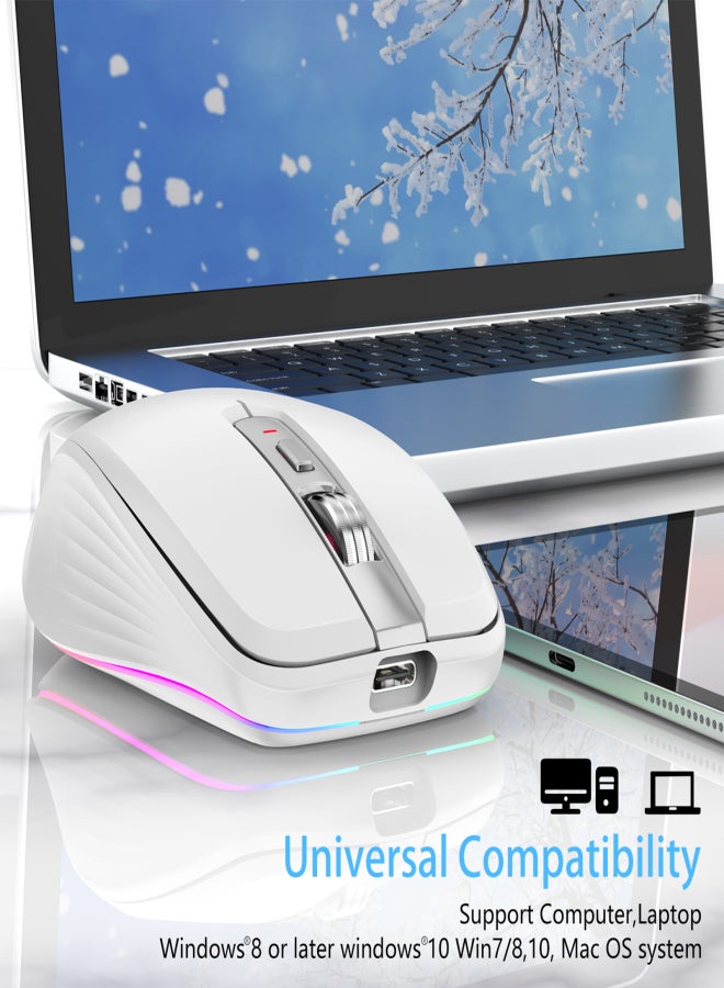 إف ماوس فأرة ألعاب لاسلكية ثنائية الوضع FMOUSE 2.4G+BT5.1، تصميم مريح، 4 مستويات DPI قابلة للتعديل، بطارية مدمجة قابلة للشحن لأجهزة الكمبيوتر المحمول - Image 5