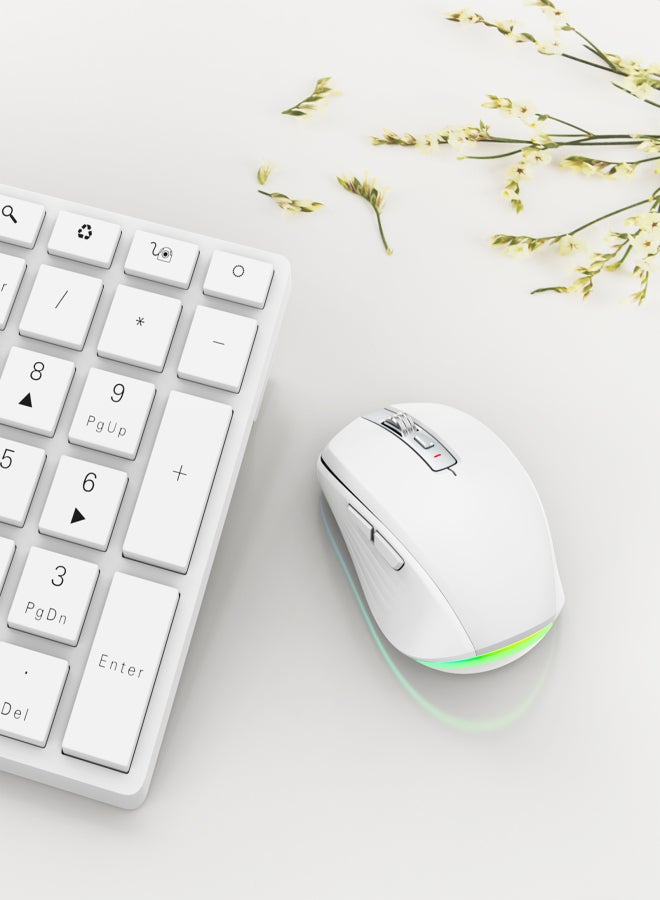 إف ماوس فأرة ألعاب لاسلكية ثنائية الوضع FMOUSE 2.4G+BT5.1، تصميم مريح، 4 مستويات DPI قابلة للتعديل، بطارية مدمجة قابلة للشحن لأجهزة الكمبيوتر المحمول - Image 2