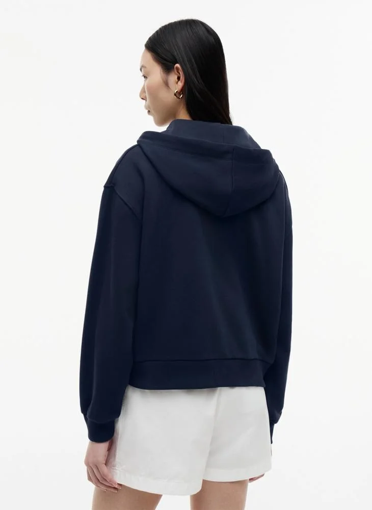 Tommy Hilfiger Logo Embroidery Zip-Thru Hoody