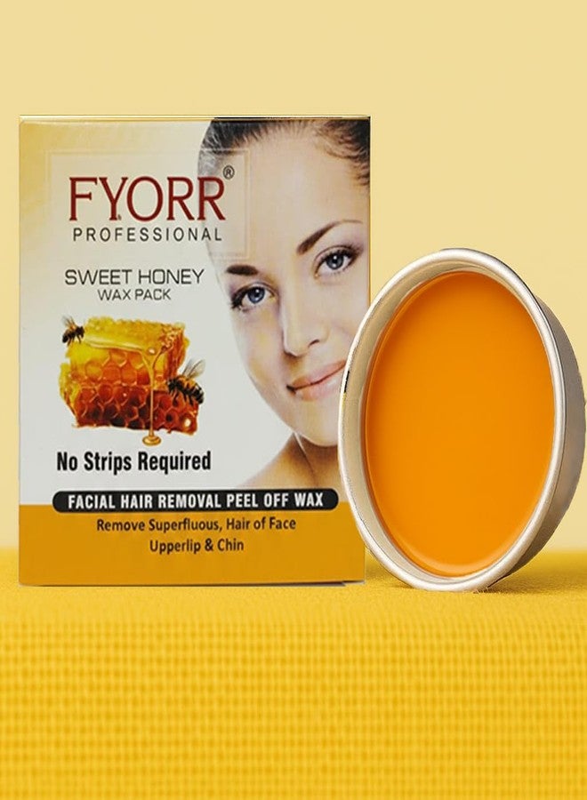 FYORR Honey Facial Katori Peel-Off Wax - Gentle Hair Removal for Face, Upper Lips, Eyebrows & Chin - Smooth, Soft & Glowing Skin | No Strips Needed |100% Skin-Friendly | 80gram - Image 1