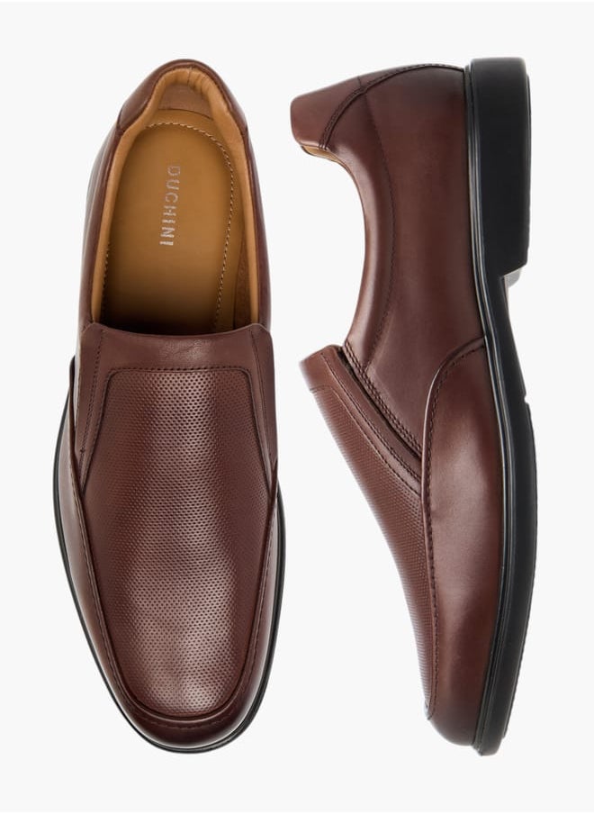 DUCHINI Men's Textured Slip-On Loafers  - Image 1
