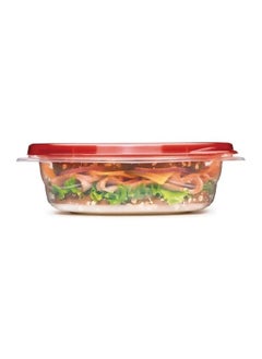 Rubbermaid 4-Piece Durable Plastic Square Shaped BPA Free Food Storage Set Red and Clear 16 x 10 x 18 cm 1832522  - Image 2