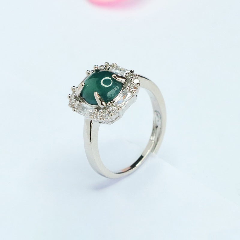 Xinyu Natural Grade A Jade Ring Blue Water Jade Ring Live Broadcast Sale Dropshipping S5052802 - Image 5