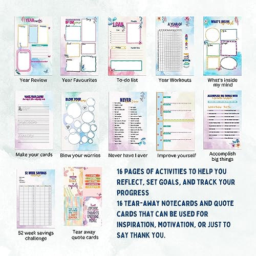 Doodle Undated Yearly Planner (A5, Wiro Bound Hard Cover) | 216 Ruled Pages, 80 GSM Paper | Daily, Monthly & Yearly Planner with 100+ Stickers, Activity Pages, Tear-Away Note & Quote Cards, To-Do Lists - Image 3