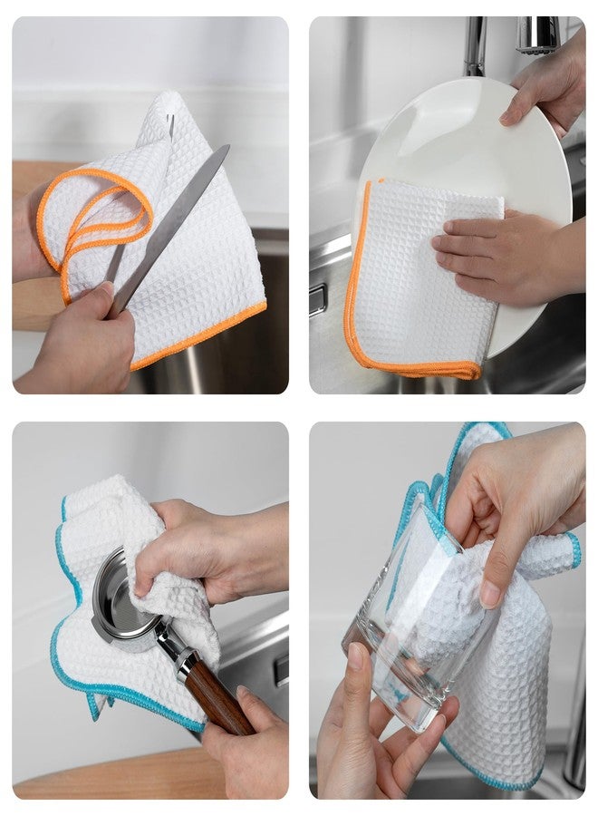POLYTE Ultra Premium Microfiber Kitchen Dish Cloth Waffle Weave, 6 Pack (12x12 in, White) - Image 3