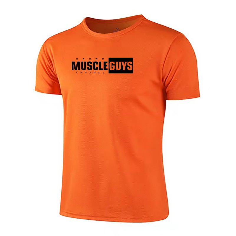 Summer Fitness short-sleeved men''s casual running training quick-drying mesh breathable round neck sports T-shirt fitness clothes - Image 1