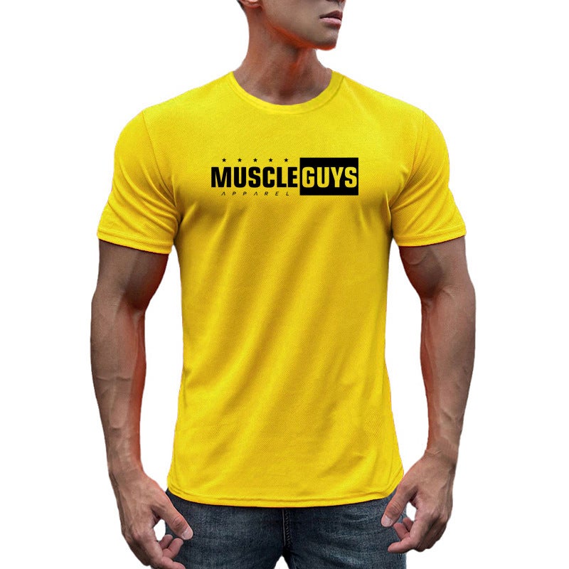 Summer Fitness short-sleeved men''s casual running training quick-drying mesh breathable round neck sports T-shirt fitness clothes - Image 5