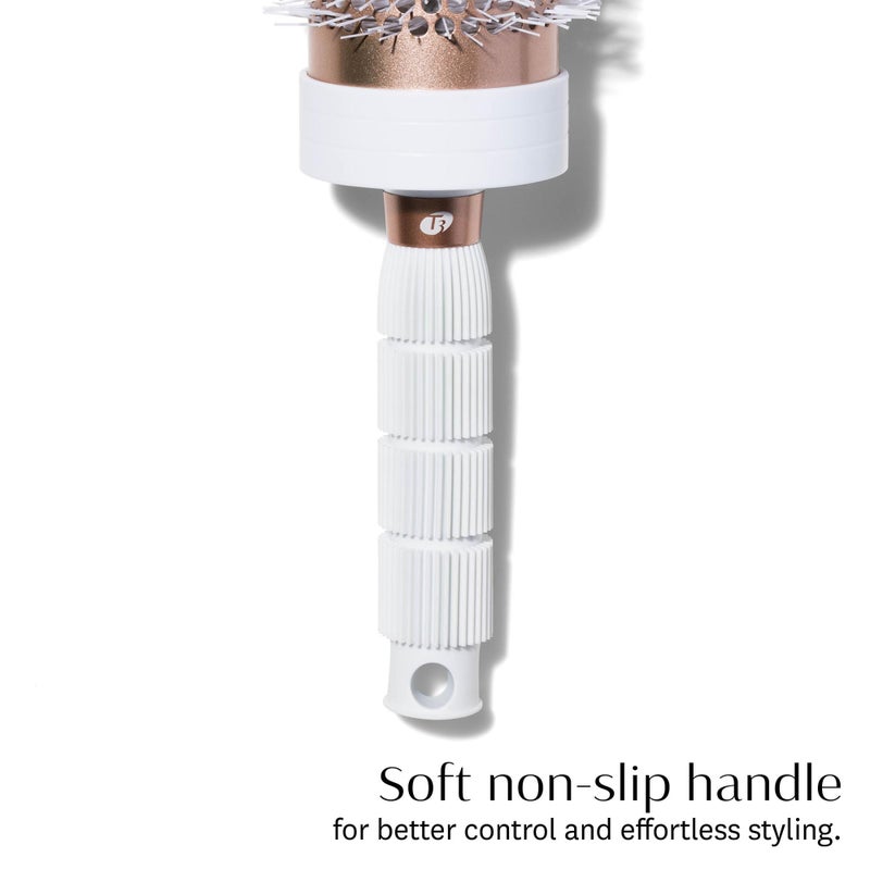 T3 Volume Round Hair Brush CeramicCoated Barrel Vented Round Brush for Blow Drying Heat Resistant Bristles, White/Rose Gold - Image 5