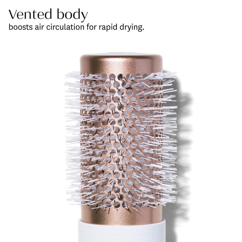 T3 Volume Round Hair Brush CeramicCoated Barrel Vented Round Brush for Blow Drying Heat Resistant Bristles, White/Rose Gold - Image 3