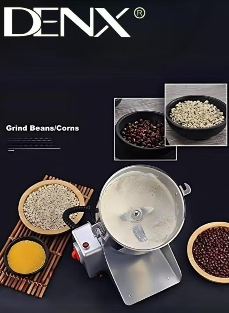 Denx Coffee Grinder Food Grinder Stainless Steel Blade Electric Grinding Machine Large Capacity Silver 800g 3000W Grinder - Image 4