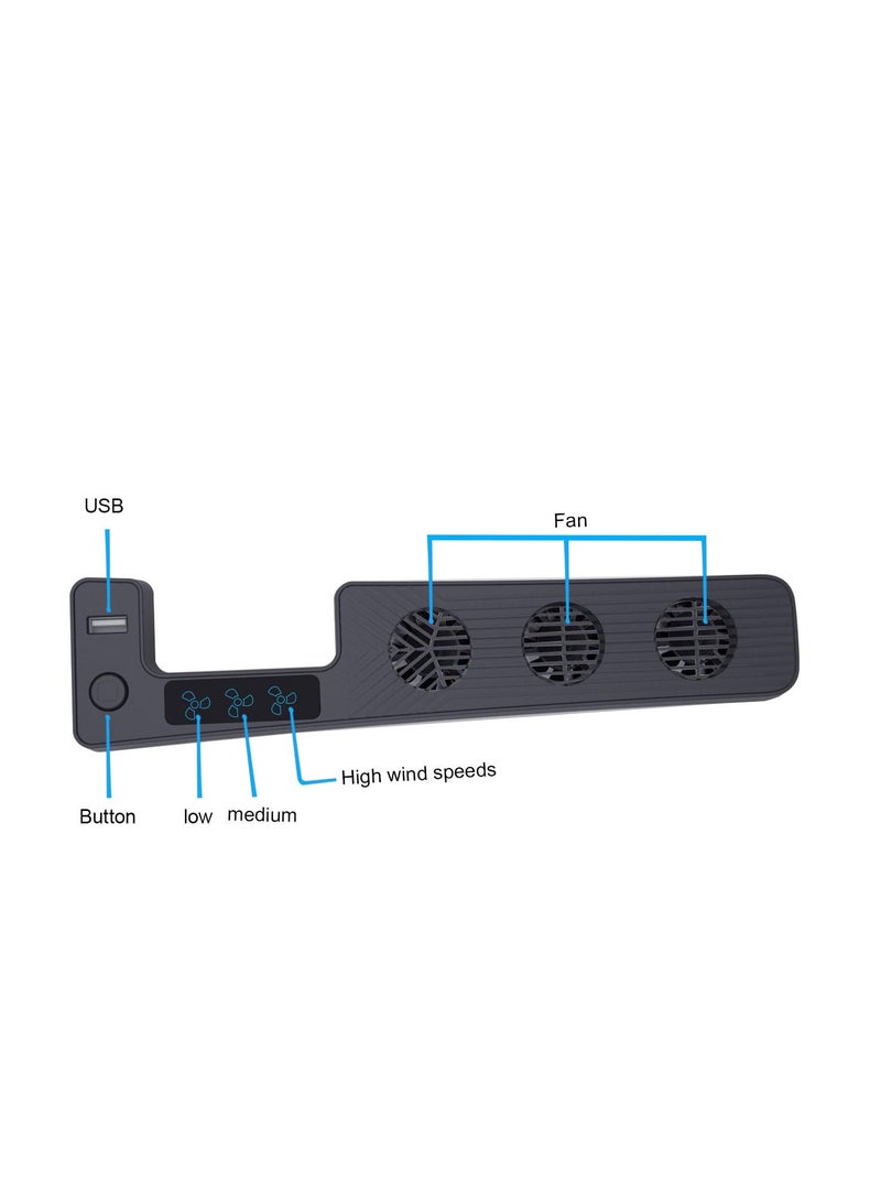 مروحة تبريد لـ PS5 Slim Gaming Console لمروحة تبريد حرارية ، مدمجة في 3 مروحة ، مع 3 إعدادات سرعة الهواء ، سرعة المروحة تصل إلى 9500 دورة في الدقيقة (أسود) - Image 3