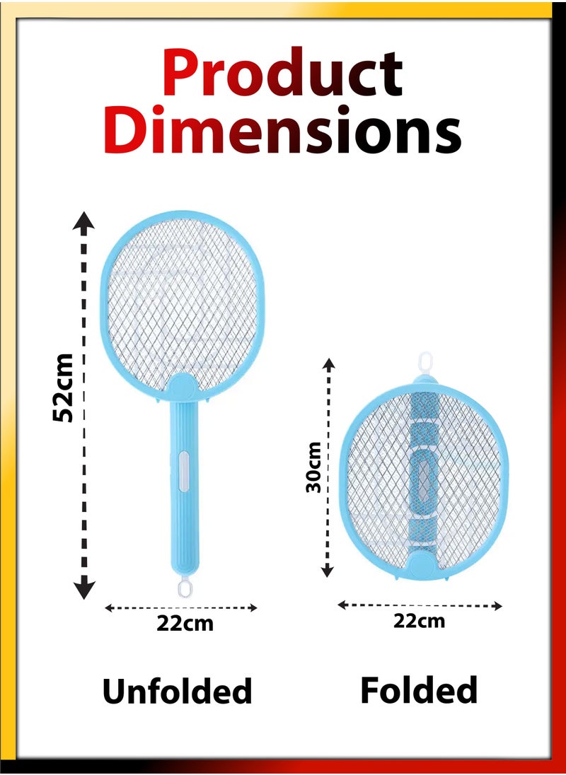 3 In 1 Foldable Handheld Electric Fly Swatter Mosquito Killer Bat Automatic Wall Hanging Mosquitoes Trap Lamp Racket Rechargeable Tabletop Bug Zapper With Grid Mesh for Home and Outdoor Pest Control