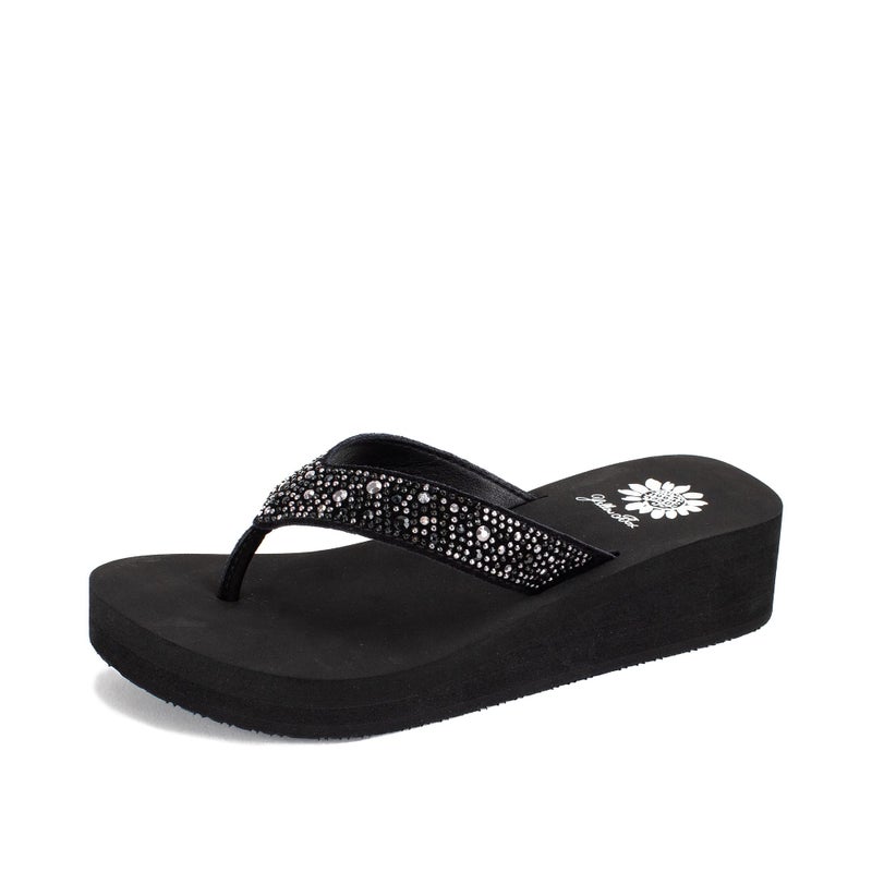 Yellow Box Womens Africa BlackPewter Flip Flop 7 M US