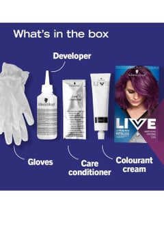 Schwarzkopf LIVE Urban Metallics Vibrant Long Lasting Permanent Purple Hair Dye Infused with Coconut Oil for Shiny Hair Amethyst Chrome U69  - Image 5