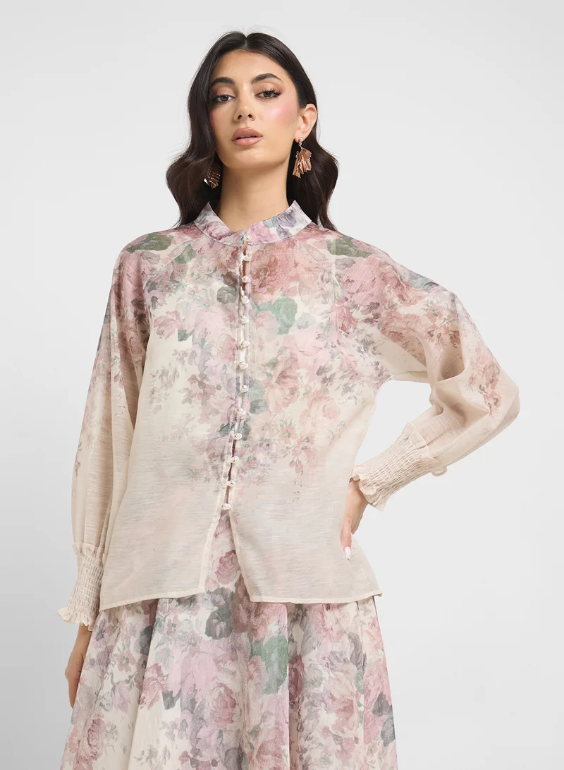 ايلا Floral Print Top & Skirt Set