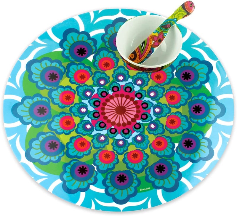 French Bull Raj Lazy Susan Round Rotating Melamine Serving Platter - 15-inch - Image 5