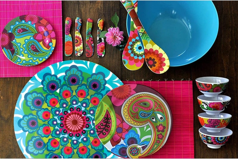 French Bull Raj Lazy Susan Round Rotating Melamine Serving Platter - 15-inch - Image 3