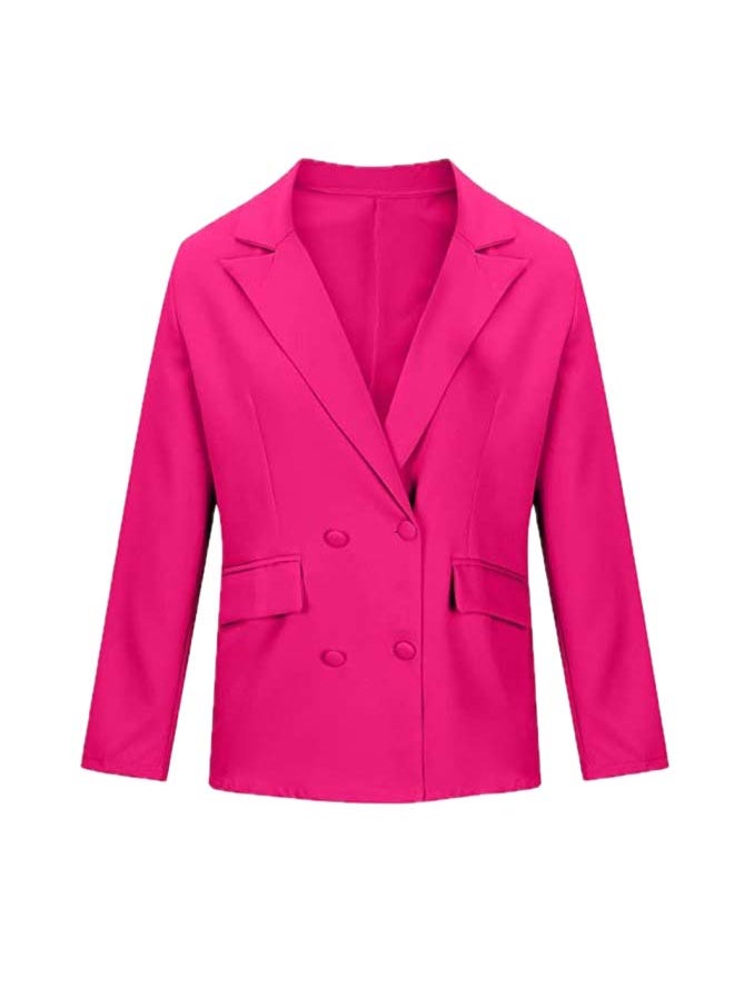 roaiss - Women's Casual Business Blazer Fashion Casual Solid Color Office Coat Classic Lapel Button Open Placket Coat - Image 1