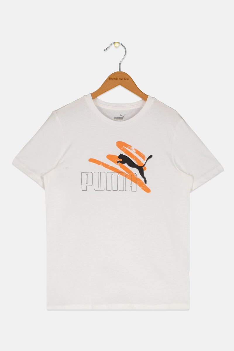 PUMA Kids Boy Sportswear Fit Short Sleeves Training Top, White - Image 1