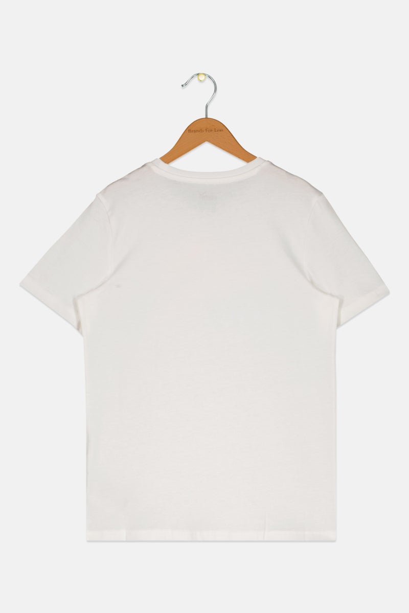 PUMA Kids Boy Sportswear Fit Short Sleeves Training Top, White - Image 2