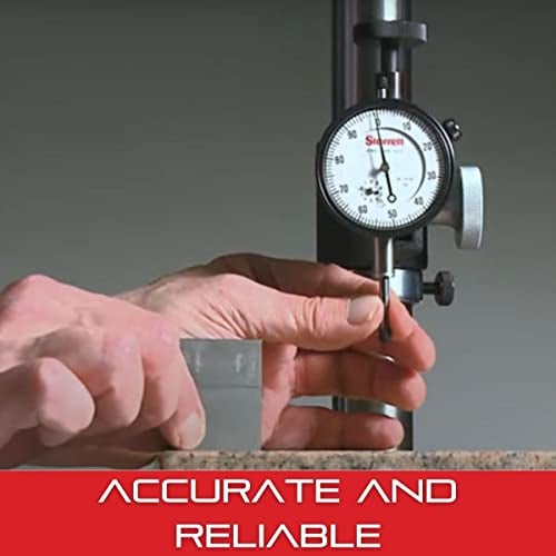 Starrett مجموعة مؤشر قياس دial الشامل من ستاريت مع مكبس خلفي - وجه أبيض، قراءة 0-100، نطاق 200"، تدرج .001"، قطر عمود 1/4" للتثبيت - 196B1 - Image 4
