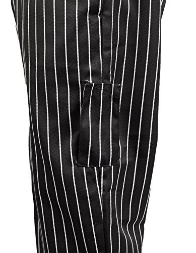 KNG Chalk Stripe Baggy Cargo Chef Pants for Men and Women – Drawstring Waist L - Image 4