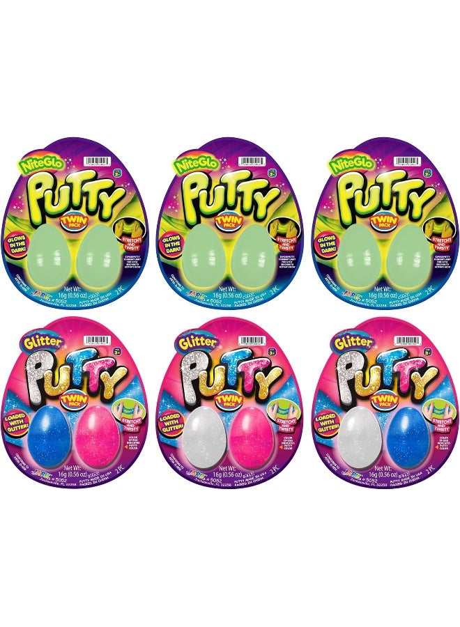 جا-رو  مجموعة المعجون المتوهجة في الظلام والجليتر والنيون - Image 3