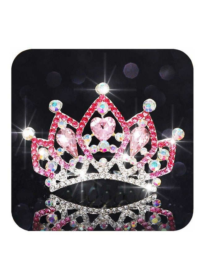 كيلشي مشط تاج الأميرة كيلشي، مشط شعر صغير مرصع بأحجار الراين لحفلات أعياد الميلاد وحفلات التخرج، عصابة رأس للأطفال (وردي) - Image 1