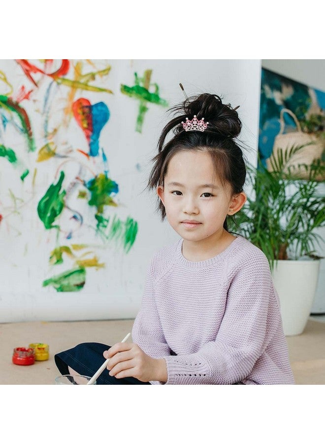 كيلشي مشط تاج الأميرة كيلشي، مشط شعر صغير مرصع بأحجار الراين لحفلات أعياد الميلاد وحفلات التخرج، عصابة رأس للأطفال (وردي) - Image 5