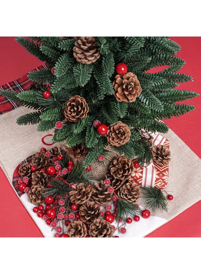 cnomg 150pcs Artificial Pine Cones Pine Branch Set Fake Natural Pinecones Acorns Red Berries Christmas Decor Ornaments for Home Winter Decorations - Image 3