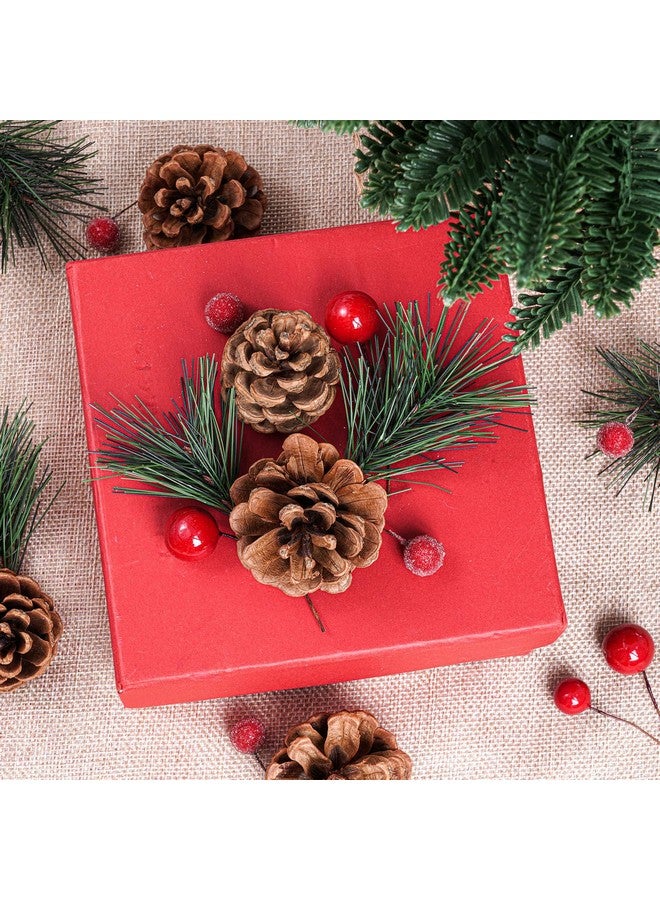 cnomg 150pcs Artificial Pine Cones Pine Branch Set Fake Natural Pinecones Acorns Red Berries Christmas Decor Ornaments for Home Winter Decorations - Image 5
