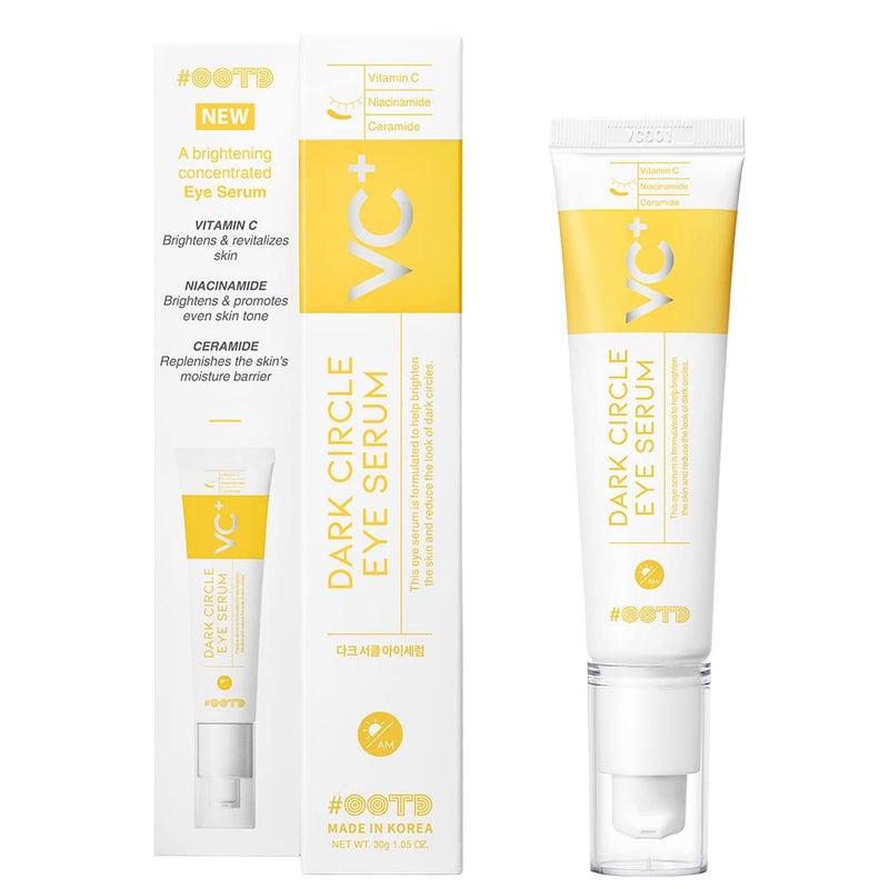 Dark Circle Remover Eye Serum Eye Bags Treatment for Men and Women Vitamin C Niacinamide Ceramide Vegan Under Eye Treatment 30g