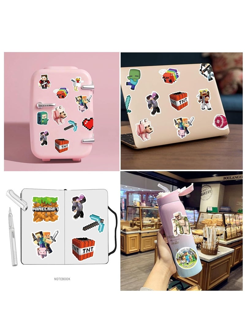 AirYoung 50 Pieces My World Stickers Decals Set for Kids Adults, Waterproof Pixel Miner Crafting Gaming Stickers for Kid Game Reward,Water Bottles, Laptop Decor,Video Game Themed Party Favor Supplies - Image 5