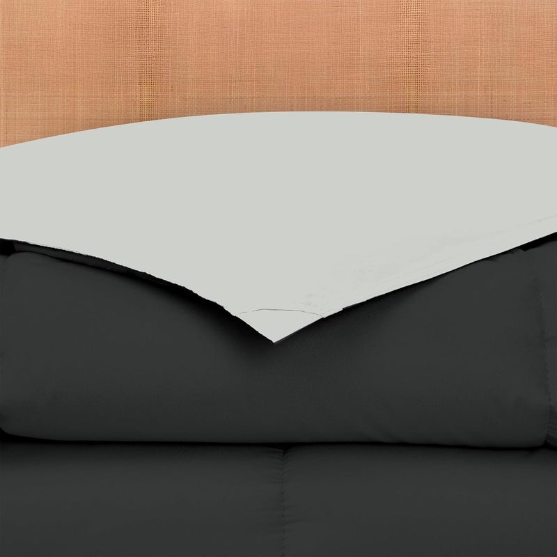 Modern Threads Down Alternative Reversible Comforter Black/Silver Twin - Image 4