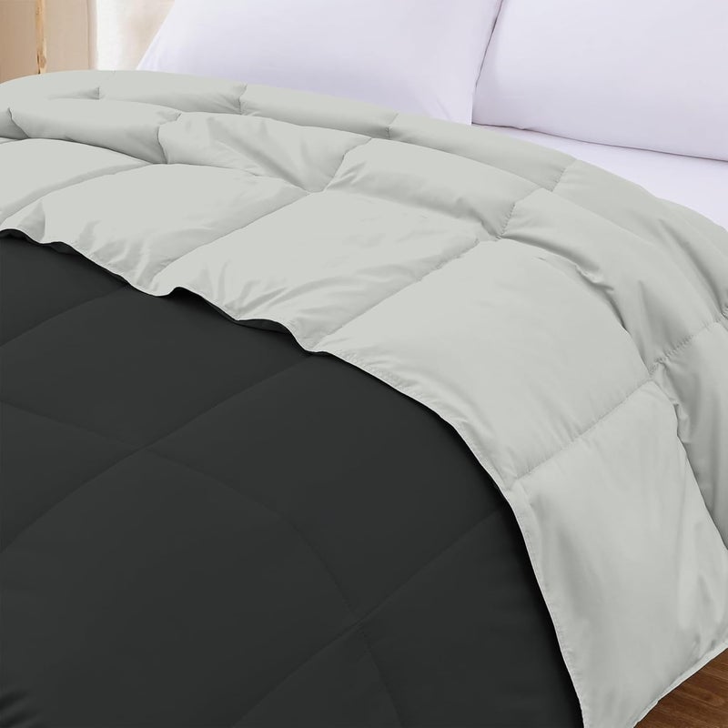 Modern Threads Down Alternative Reversible Comforter Black/Silver Twin - Image 5