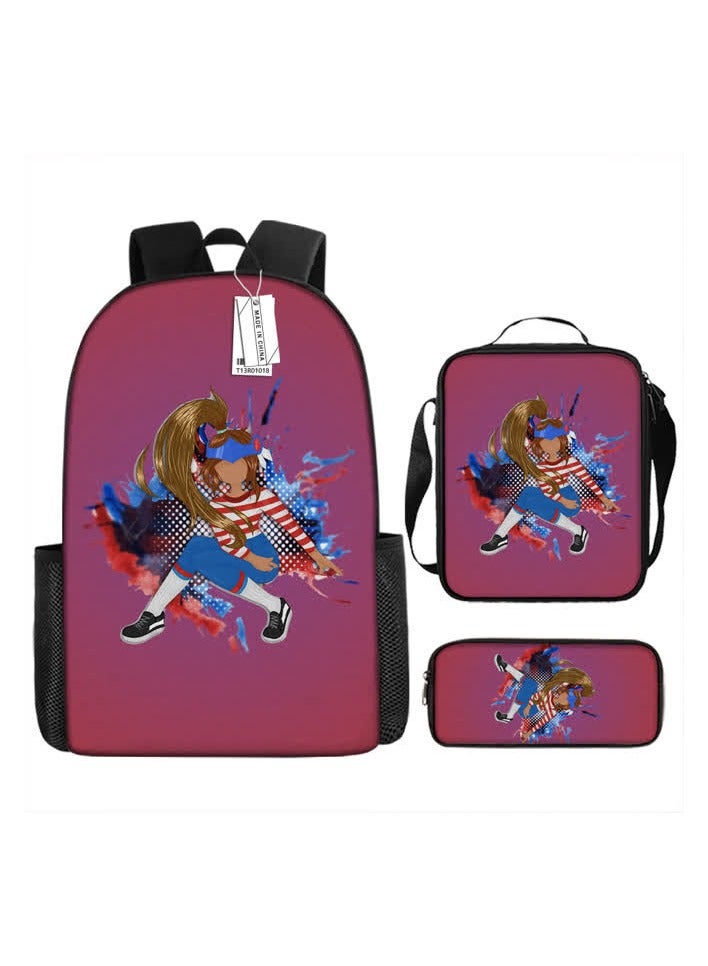general New Roblox virtual world backpack student schoolbag printed backpack shoulder bag pen bag three-piece set,28-Three-piece set (backpack + sack + pen bag) - Image 1