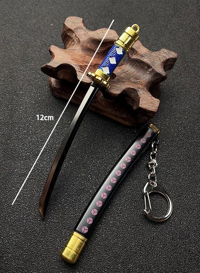 Anime Cartoons One Piece Roronoa Zoro Ninja Katana Sword Keychain
