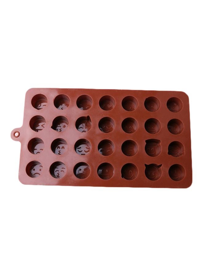 Emoji Expression Chocolate Mould Brown 198x109mm - Image 1