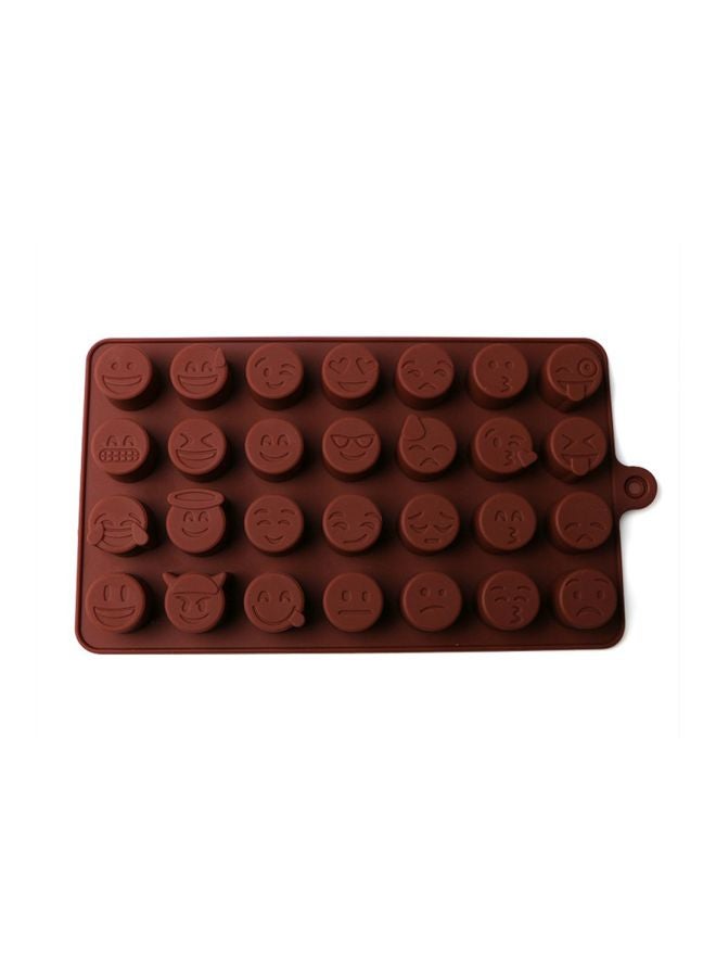 Emoji Expression Chocolate Mould Brown 198x109mm - Image 2