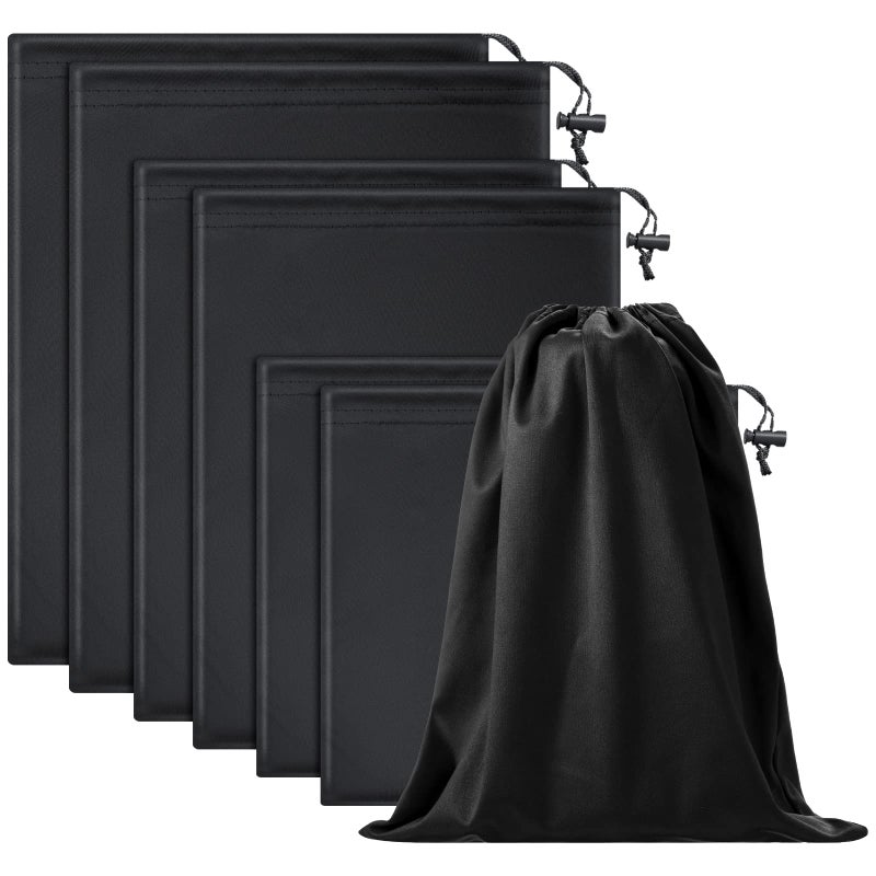Flutesan Flutesan 6 Pieces Toy Storage Bag Microfiber Ski Goggle Bag Sunglasses Pouch Case Foldable Adjustable Drawstring Pouch9 x 118 Inch 7 x 98 Inch 59 x 59 InchBlack