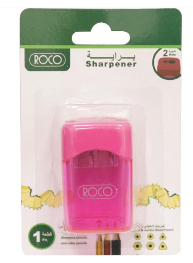 Roco Pocket Sharpener (2 Holes-Pink)