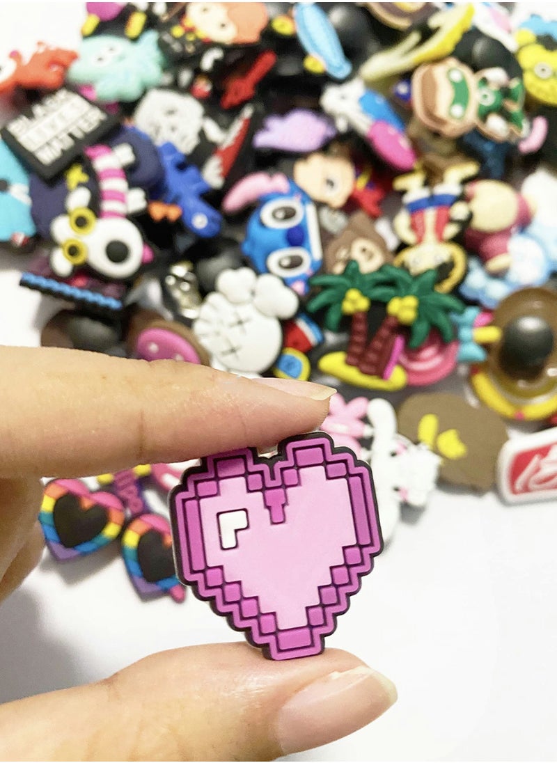 Excefore Shoe Decoration Charms, 25 Pcs Heart Charm for Crocs Accessories, Hole Hole Shoe Buckle Party Favors ​Mini Charm Bracelet Wristband Decoration for Nurse Adults Men Women Kid  - Image 3